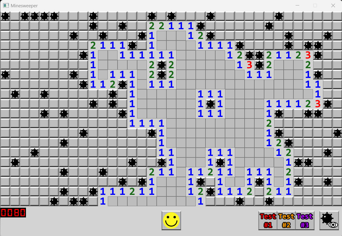 Minesweeper game programmed in C++ as a solo project